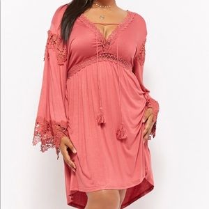 3X plus size Forever 21 Lace trimmed peasant dress